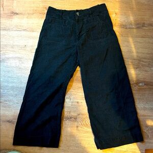 Black linen Maeve Wide-Leg Pants